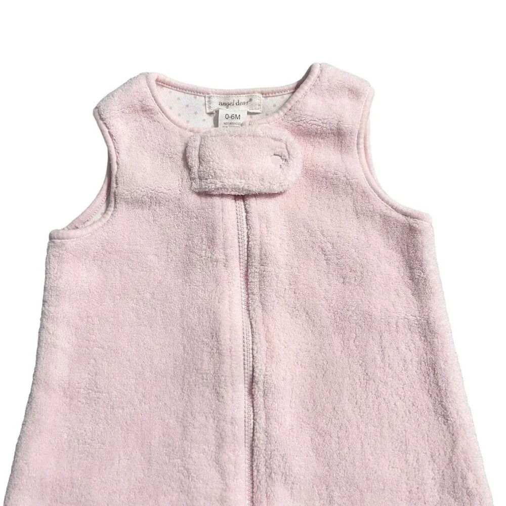 Angel Dear 0-6m Fuzzy Pink Sleep Sack